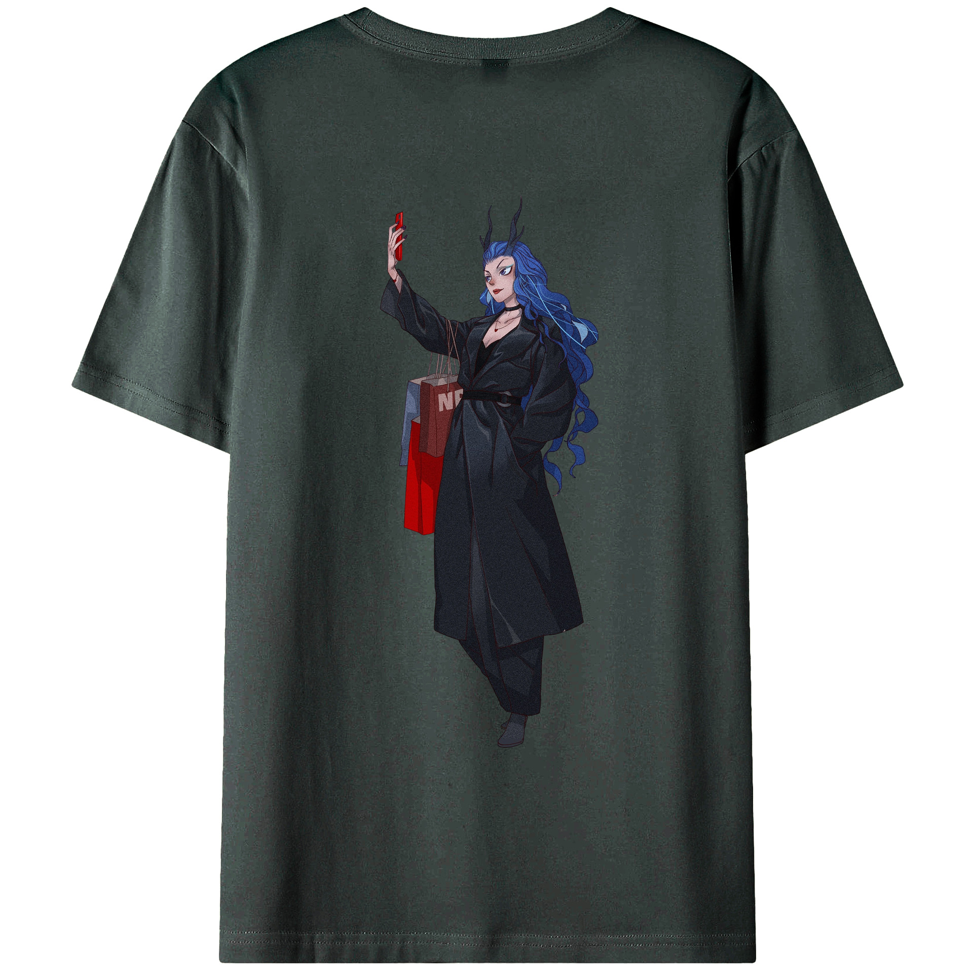 （画像用） Ne Zha 2 ナタ 魔童の大暴れ 綿100％ メンズ半袖Tシャツ（バックプリント） 通気性